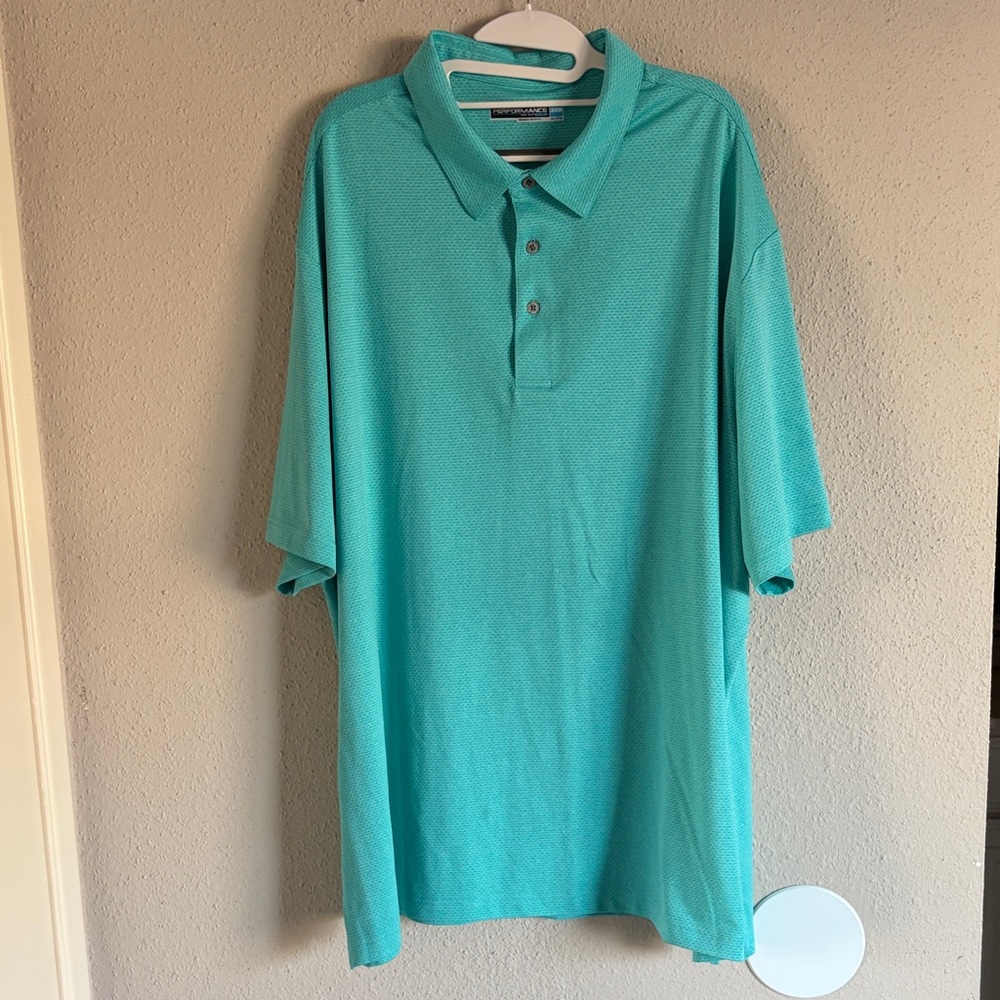 Roundtree & Yorke Men's Aqua Polo Shirt